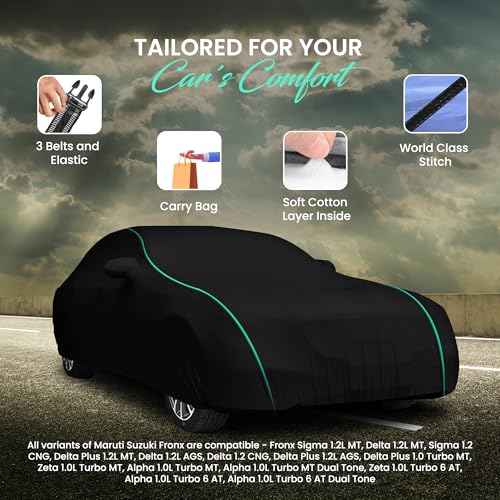 AutoGuys Car Cover Waterproof GL-2 for Maruti Suzuki Fronx [Year 2023 Onwards] - Fronx Car Cover Dust & UV Protection Fronx Car Body Cover with Mirror Pocket Soft Cotton Lining - Image 2
