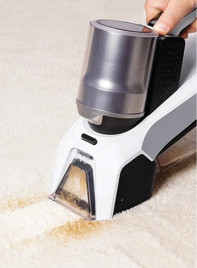Powerology Cordless Spot Cleaner 60W with 8000Pa Suction Power/ Suction / Spray / Scrub /Upholstery and Carpet Steam Cleaner / Clean and Dirty Tank Multi-Surface Cleaning / Compact & Portable - White  - Image 2