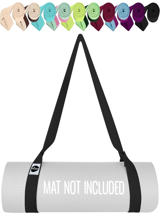 TECEUM Yoga Mat Strap - Black & 30+ Colors - Adjustable Mat Holder Sling Career for All Mats [Mat Not Included] - Image 1