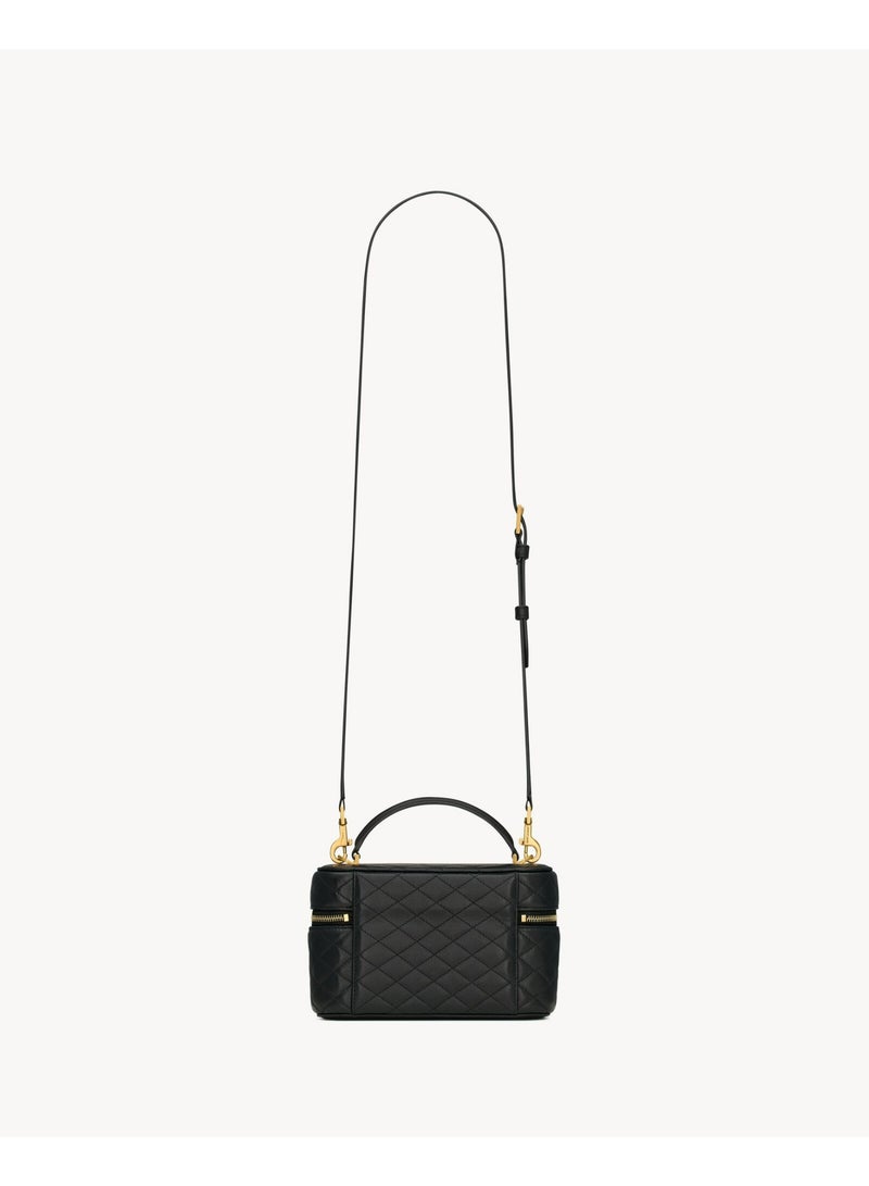 Yves Saint Laurent Luxury Gaby Mini Vanity Bag, Women's Travel Vanity Bag, Women's Tote Bag, Women's Hand Bag, Women's Shoulder Bag, Women's Cross Body Glossy-Black - Image 3