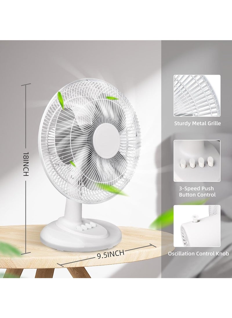 VUCATIN Oscillating Table Fan with Adjustable Tilt Convenient Push Button Controls Quiet 12 inch 3 Speed Desk Fan Airflow 15.75 ft/sec Ideal for Home Bedroom Dorm & Office (Black)  - Image 5