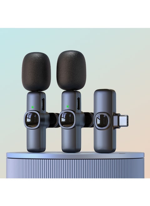 Wireless Lavalier Microphone with Charging Case and Digital Display - Mini Noise-Canceling Live Streaming Video Filming Microphone