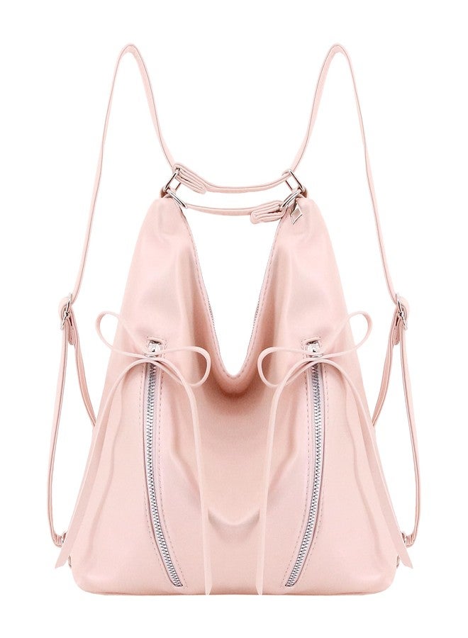 Naimo Womens Cute Bow Shoulder Bag Large Tote Handbag Hobo Bags Leather Convertible Backpack Y2K Purse - Image 4