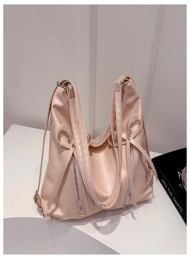 Naimo Womens Cute Bow Shoulder Bag Large Tote Handbag Hobo Bags Leather Convertible Backpack Y2K Purse - Image 3