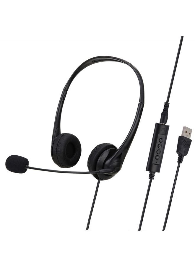 BURAQ - SOYTO SY490 Teaching Office Network Class Student Education Computer Headset, Style: Double Ear Black Separation USB - Image 1