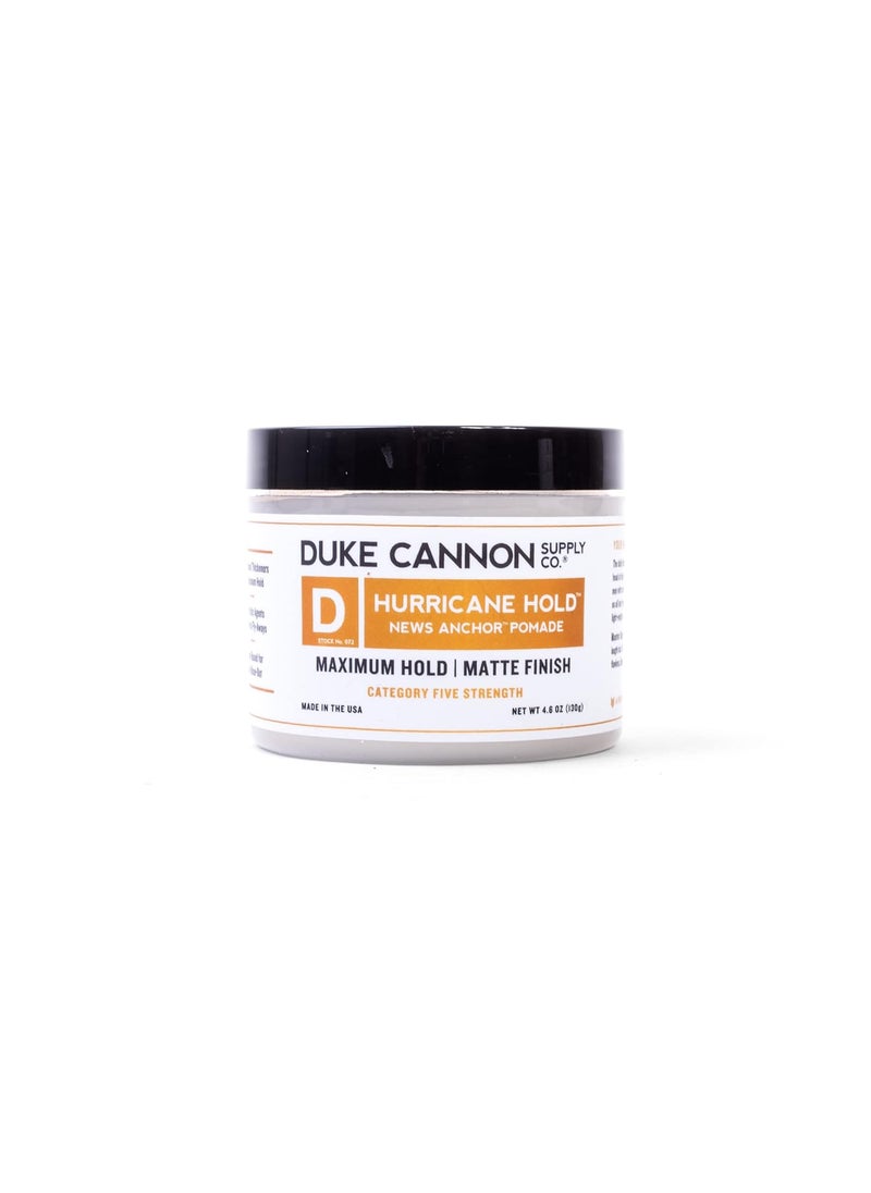 Duke Cannon Supply Co. Duke Cannon News Anchor Hurricane Hold Pomade - 4.6oz - Maximum Hold, Matte Finish, Water-Based Pomade for Men with Citrus, Cedarwood & Musk Scent 