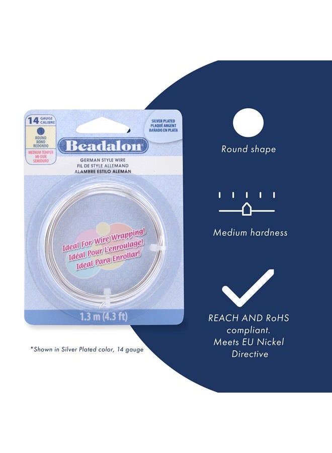 Beadalon German Style Wire for Jewelry Making, Round, Silver Plated, 20 Gauge, 19.7 ft - Image 2