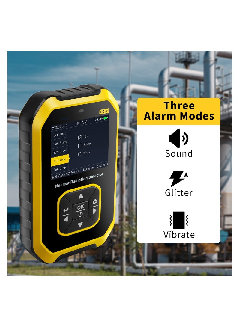 Portable Geiger Counter with LCD Display for Radiation Measurement, Pocket-Sized Geiger Meter Rechargeable Nuclear Radiation Detector 5 Dosage Units Radiation Dosimeter Compact Geiger Counter - Image 4