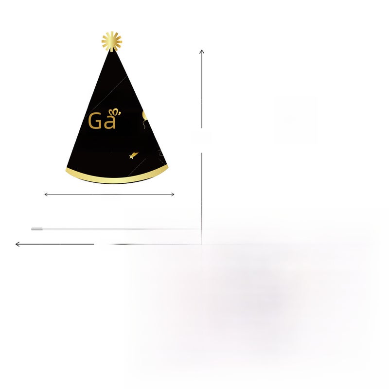 2024 New Year Black Gold Party Cone Hats for Kids 6 - Image 3