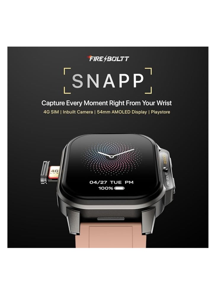 Fire-Boltt Fire-Boltt Snapp Smart Watch, Selfie Camera, 4G Nano-SIM Slot, 54.1mm AMOLED Display, Play Store- Unlimited apps, 1000mAh Battery, 2GB/4GB RAM + 16GB/64GB ROM (Cherry Blush)  - Image 2