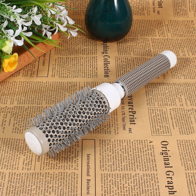 klarako Nano Thermal Ceramic & Ionic Round Barrel Hair Brush, Professional Barber Hairdressing Styling Brushes 1.25inch,Perfect For Hair Drying, Styling, Curling, Adding Hair Volume (32mm=1.25inch) - Image 3