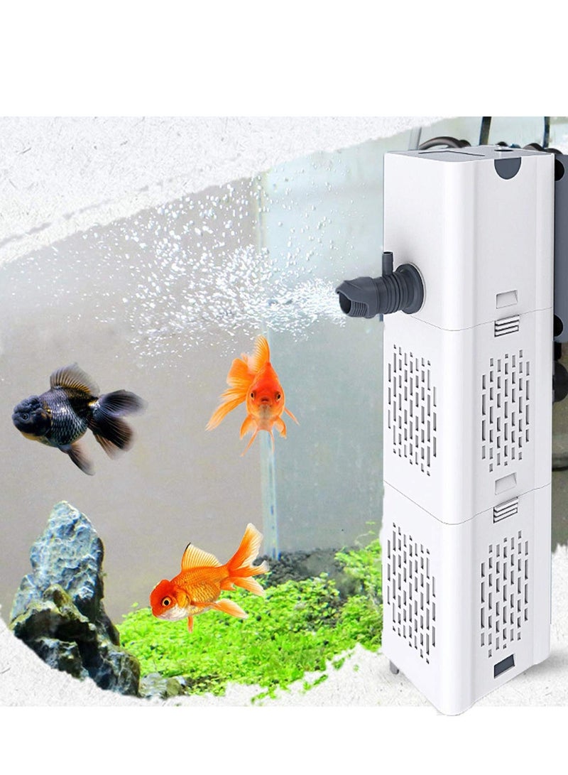 Fish Tank Filter 4-in-1 Internal Aquarium Filter,500-1800L/H Submersible Water Filter Pump Multifunctional Filter Water Pump for Betta, Turtle, Pond Fish, Garden.  (6W 134GPH (500L/H)) - Image 1