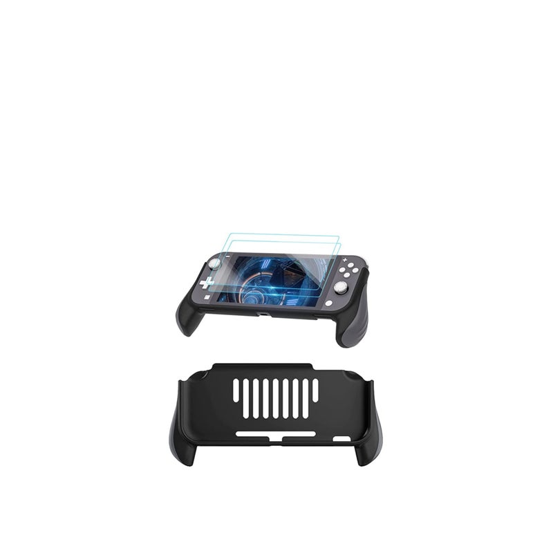 Barakah Hand Grip Compatible with Nintendo Switch Lite, Ergonomic Comfort Handheld Protective Case Portable Cover Accessories for Nintendo Switch Lite with 2 Glass Screen Protectors and Thumb Caps - Image 1