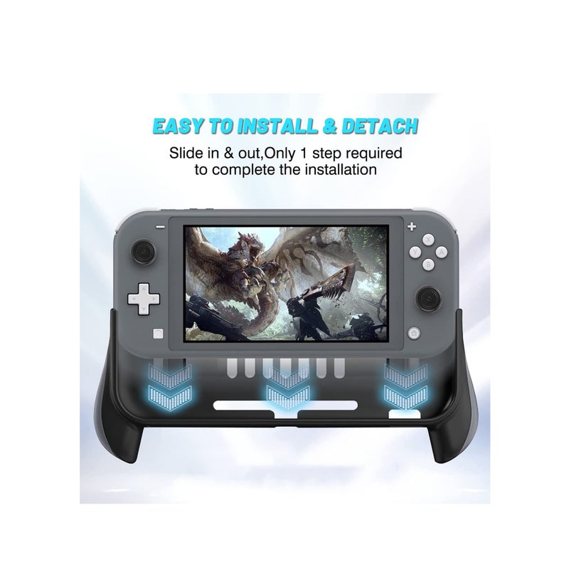 Barakah Hand Grip Compatible with Nintendo Switch Lite, Ergonomic Comfort Handheld Protective Case Portable Cover Accessories for Nintendo Switch Lite with 2 Glass Screen Protectors and Thumb Caps - Image 3