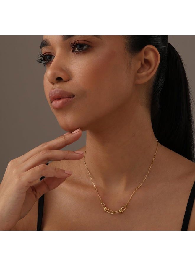 LeCalla 925 Sterling Silver 14K Gold-Plated Paperclip Link Chain Necklace for Women Teen, Sterling Silver, not known - Image 2