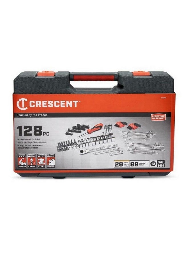 كريسنت طقم أدوات ميكانيكية قياسية/مترية 128 قطعة 12 نقطة ألوان متعددة 3/8 بوصة CTK128C - Image 3