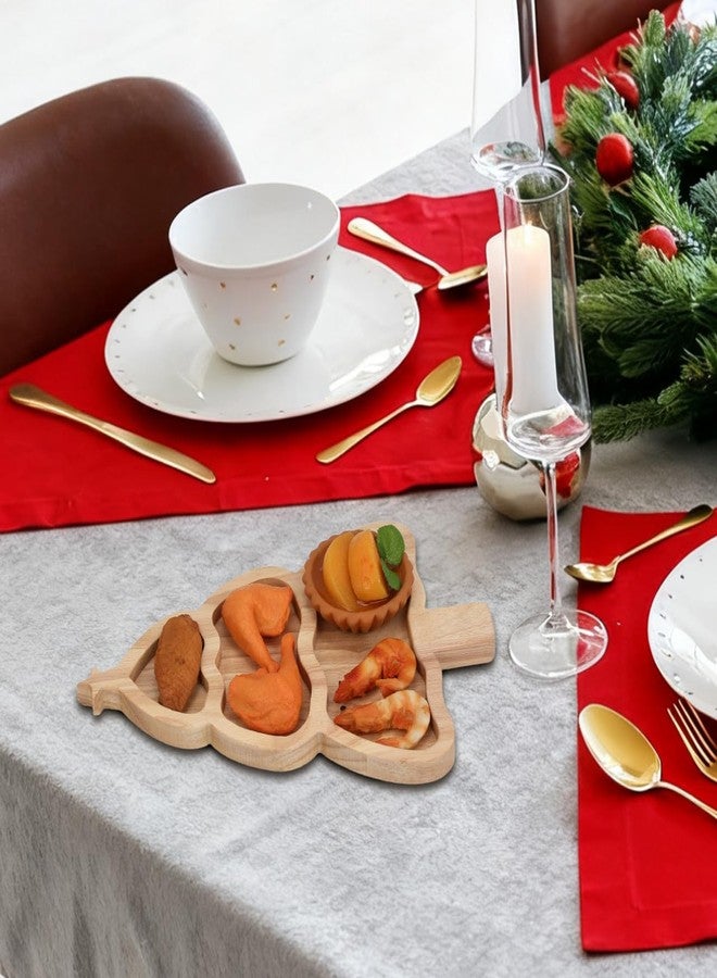 DEARMAMY Christmas Tree Serving Tray, 12" Wooden Christmas Charcuterie Board Decorative Serving Dish Platter Food Cheese Boards for Desserts Snack Fruit Veggie Appetizers Festive Plate with Handles - Image 4