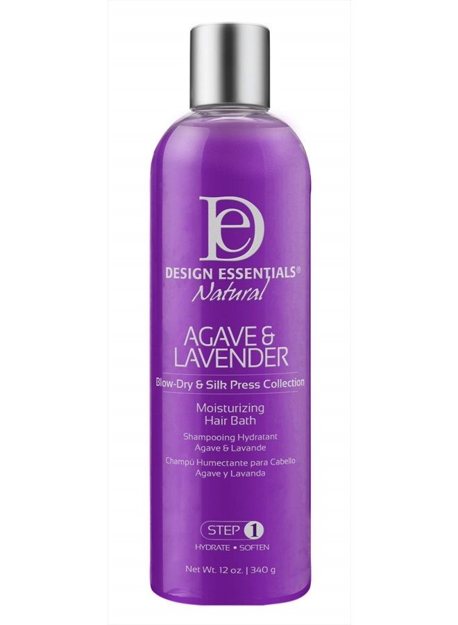 Design Essentials Agave & Lavender Moisturizing Hair Bath, Sulfate-Free Shampoo- Blow-Dry & Silk Press Collection - 12oz - Image 2