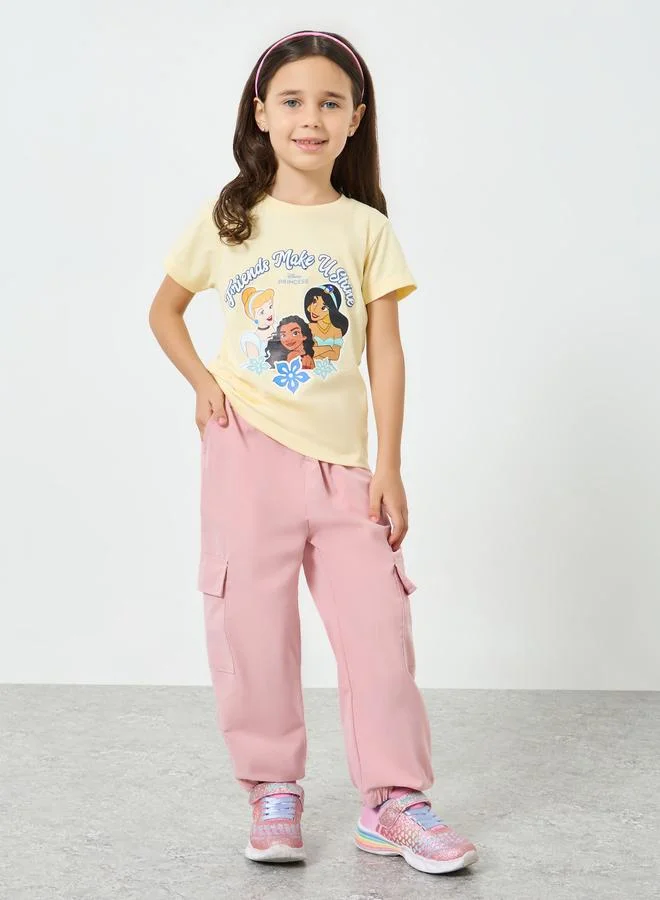 Styli Girls Pink Solid Cargo Joggers