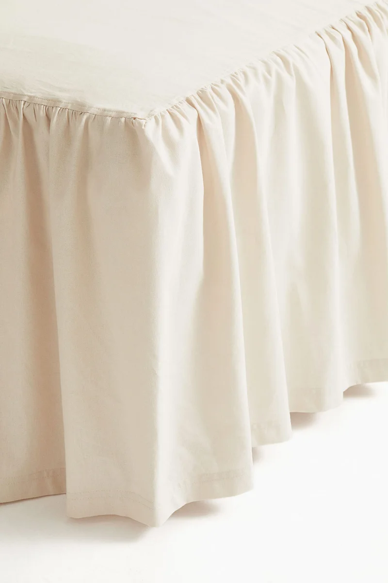 اتش اند ام شرشف فردي مكشكش لجوانب السرير من مزيج القطن