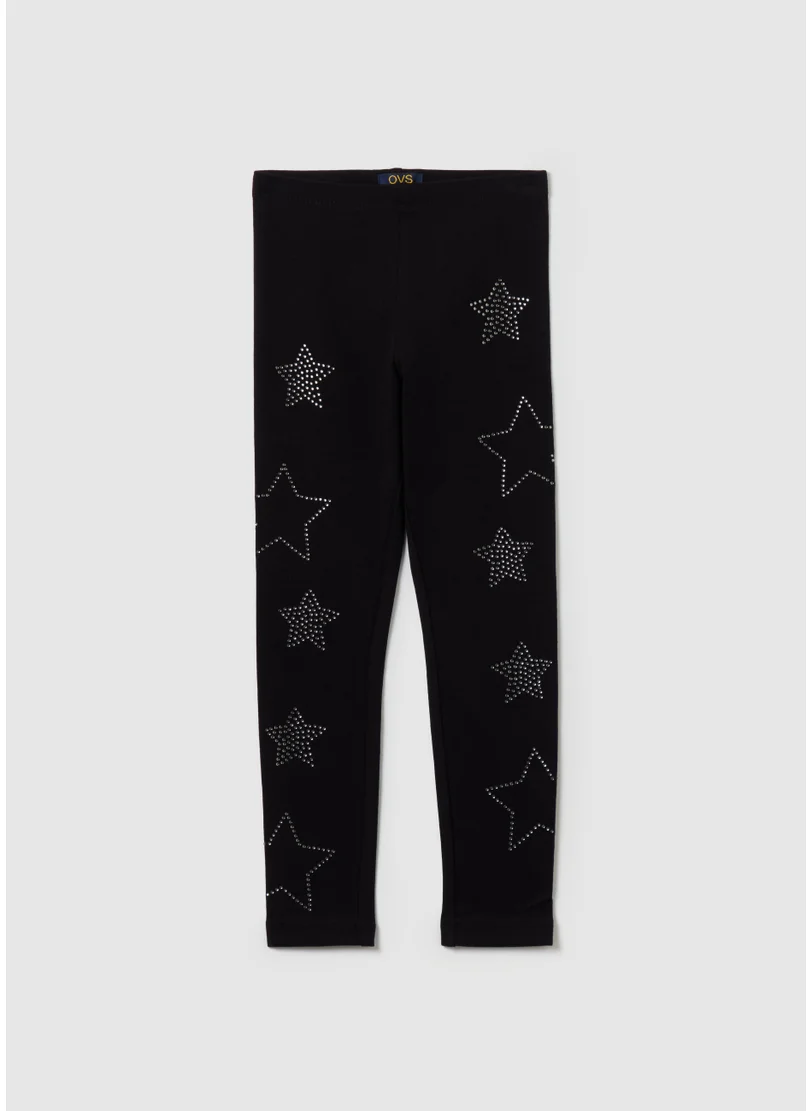 او في اس Leggings with stars and studs