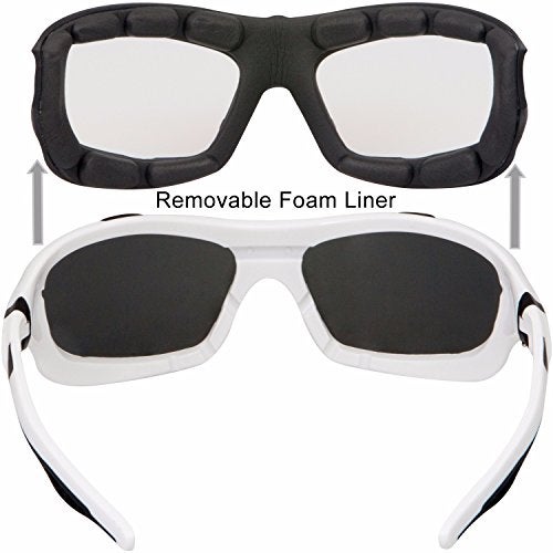 WYND Blocker Motorcycle Riding Glasses Extreme Sports Wrap Sunglasses (White/Smoke) - Image 3