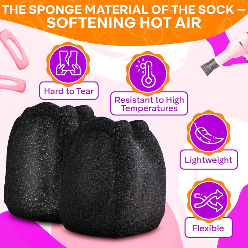 V TOWER 2 Pcs Sock Diffuser for Hair Dryer - Easy to Use 5.12x3.35" Travel Diffuser Attachment for Hair Dryer, Made of Soft and Heat-Resistant Foam - Reusable and Universally Compatible With Most Models - Image 3