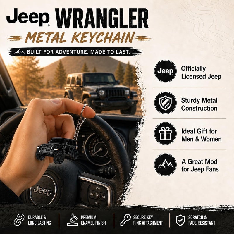 Jeep Wrangler Keychain - Officially Licensed Jeep Rubicon Accessories JL Key Chain JKU 2026 2025 - Image 3