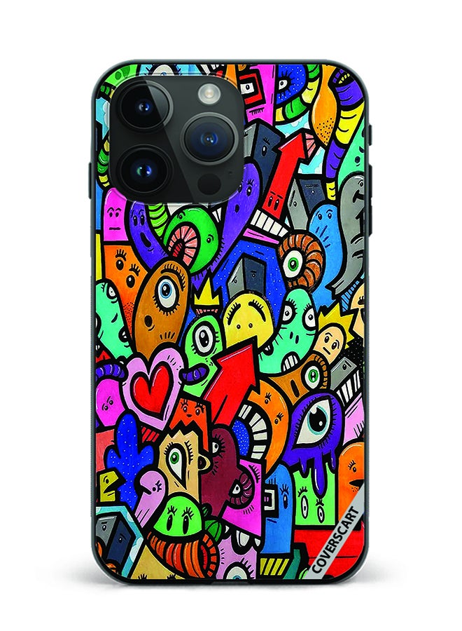 COVERSCART Protective Case Cover For Apple iPhone 15 Pro Max Cute Faces Design Multicolour - Image 1