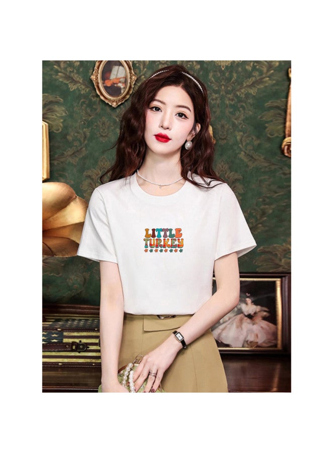 Women's Short Sleeve Soft Loose Cotton Top Slimming Round Neck T-shirt For Spring/summer - Image 3
