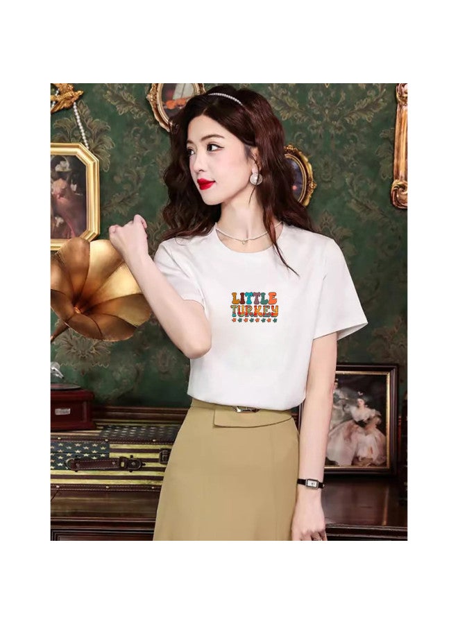 Women's Short Sleeve Soft Loose Cotton Top Slimming Round Neck T-shirt For Spring/summer - Image 4