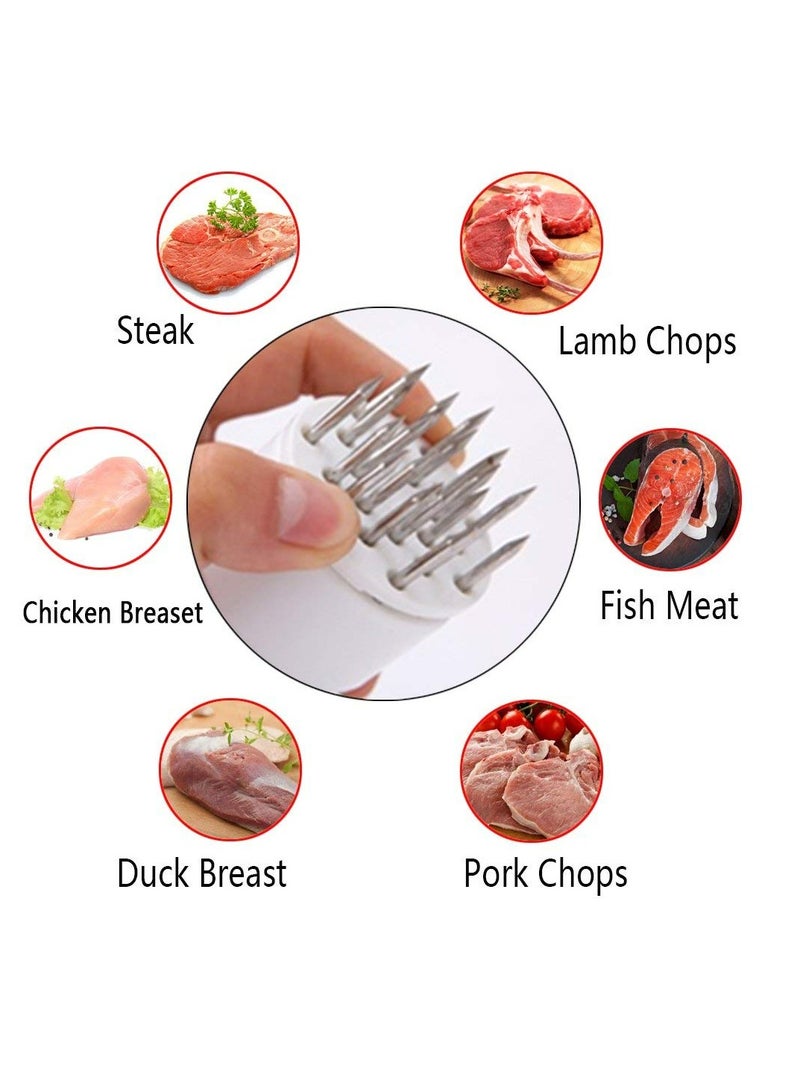 Oasisgalore 2 Pack Meat Tenderizer Tool, 21-Pin Stainless Steel Meat Tenderizer Needle with Safety Guard  - Image 5