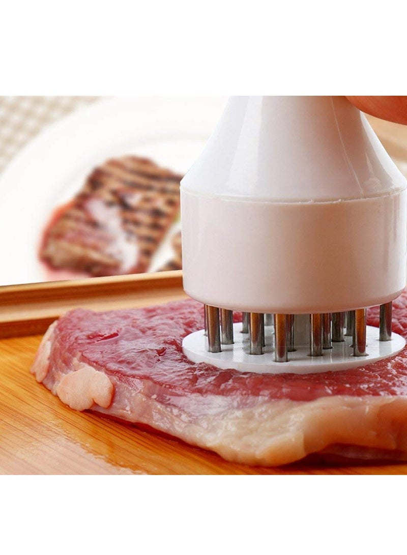 Oasisgalore 2 Pack Meat Tenderizer Tool, 21-Pin Stainless Steel Meat Tenderizer Needle with Safety Guard  - Image 4