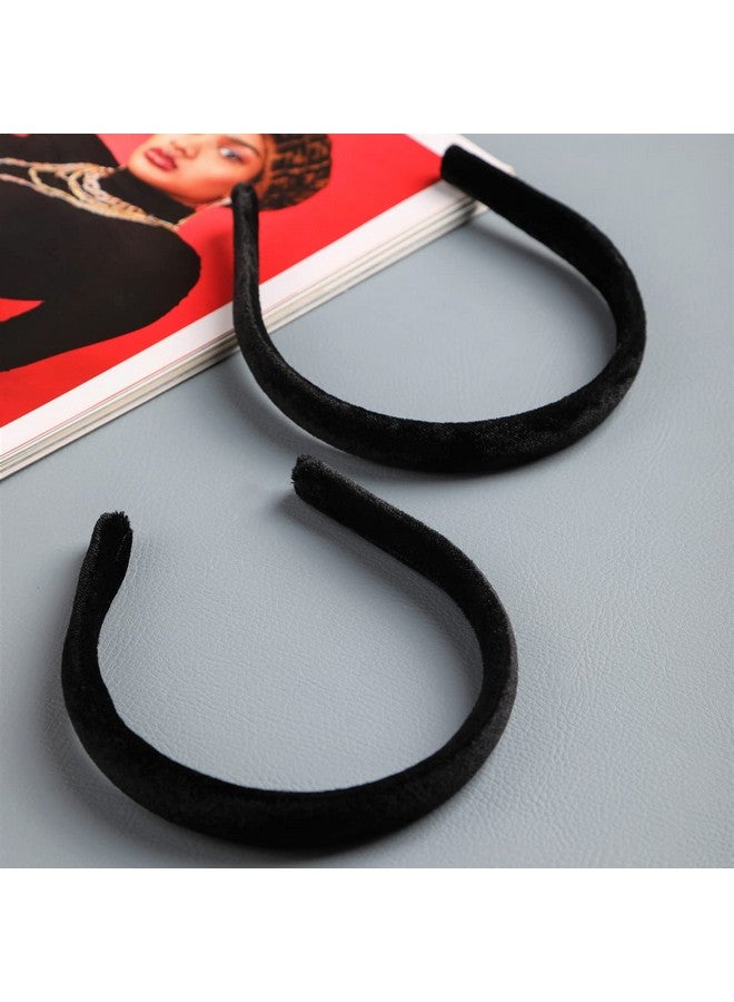 Accessher Velvet Fabric Black Color Stretchable Gym Wear & Casual Wear hair bands for girls/Headbands for women/Hair Accessories for Women and Girls Pack of 2 - Image 2
