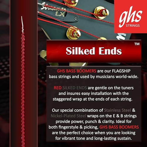 GHS Strings 5L-DYB Electric Bass Boomer String Sets Nickel Plated Guitar Strings, Light, 40-120 - Image 2