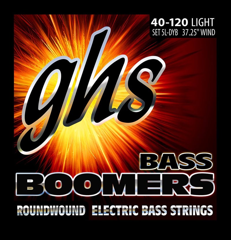 GHS Strings 5L-DYB Electric Bass Boomer String Sets Nickel Plated Guitar Strings, Light, 40-120 - Image 1