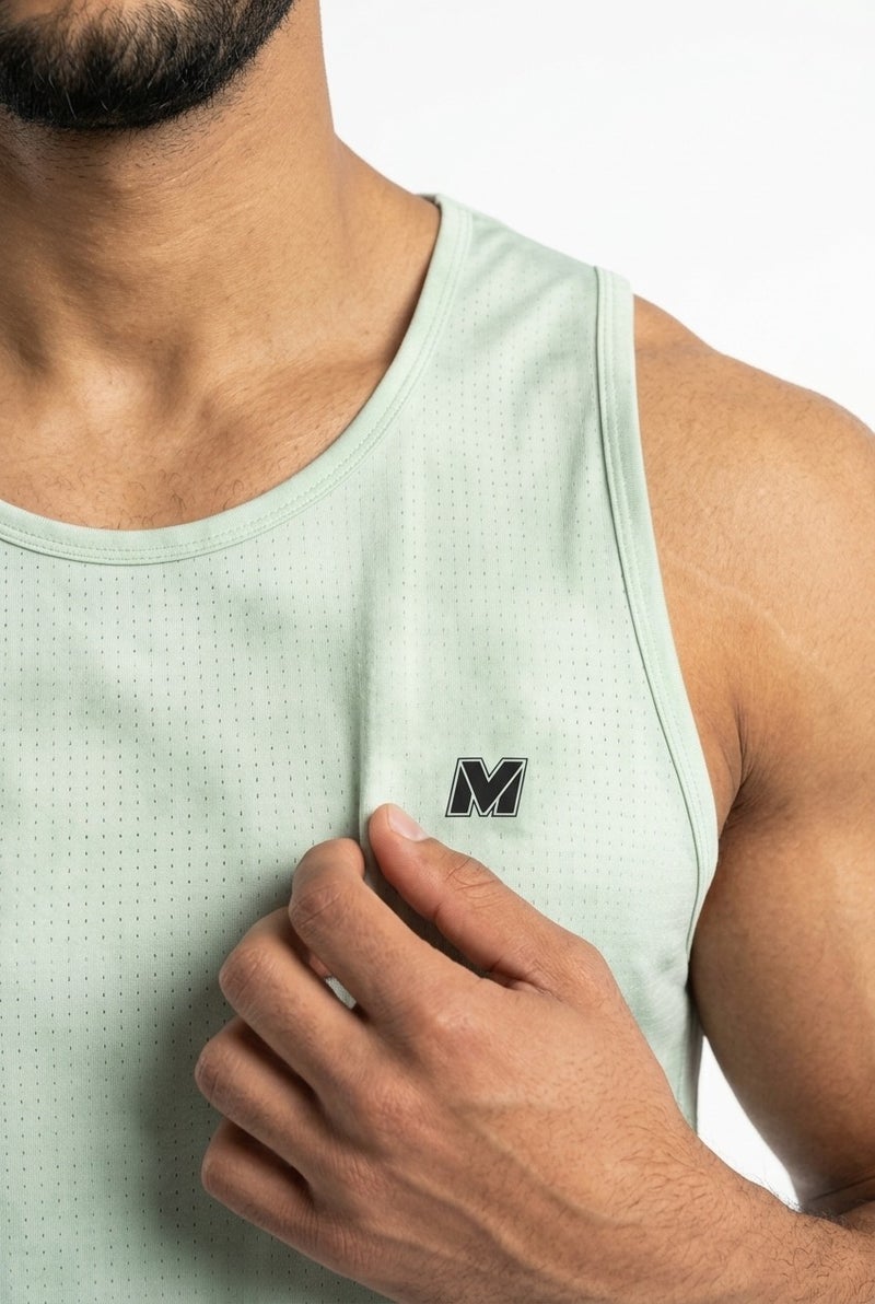 Moveletix Men's Training Tank Top Light Green Ultra Cooling - Image 5