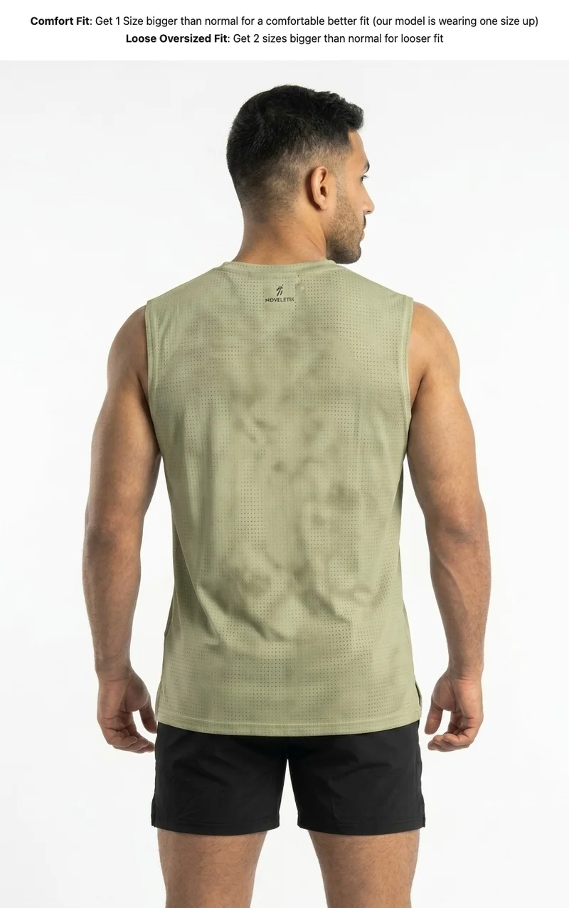 Moveletix Men's Training Tank Top Light Green Ultra Cooling