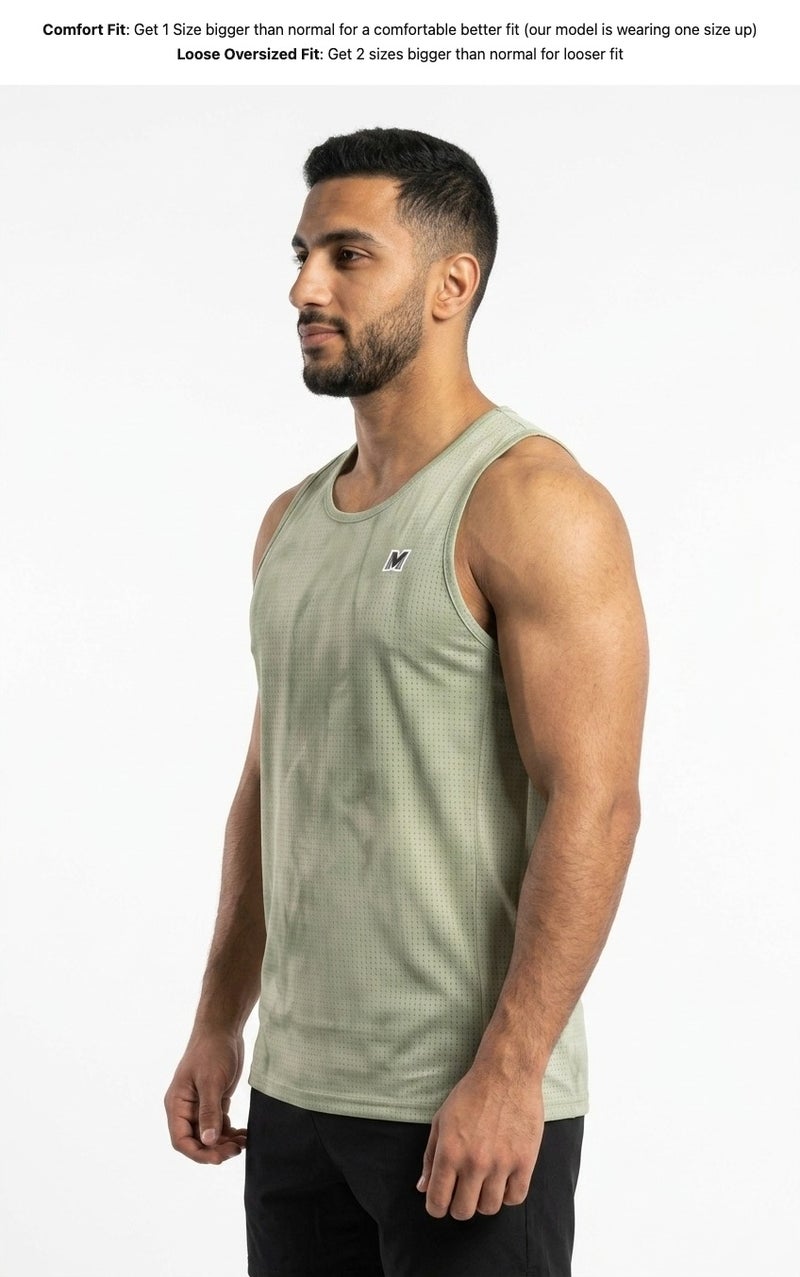 Moveletix Men's Training Tank Top Light Green Ultra Cooling - Image 3