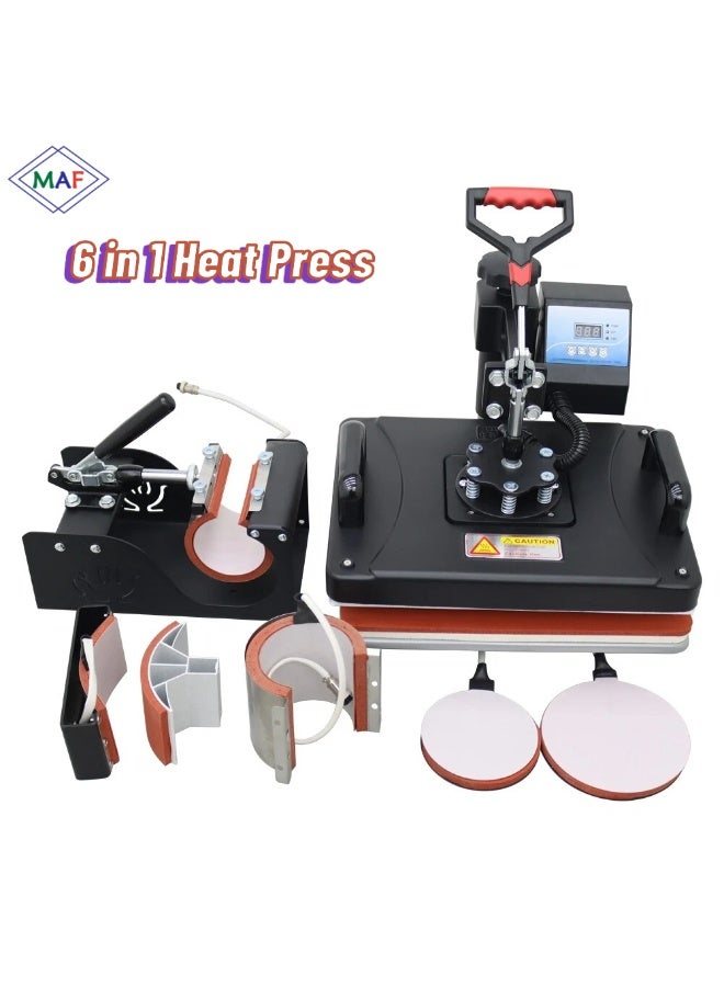 ماف 6 في 1 آلة ضغط حراري متعددة الوظائف 12*15 بوصة مع كوب/قبعة/صحن حراري - Image 1