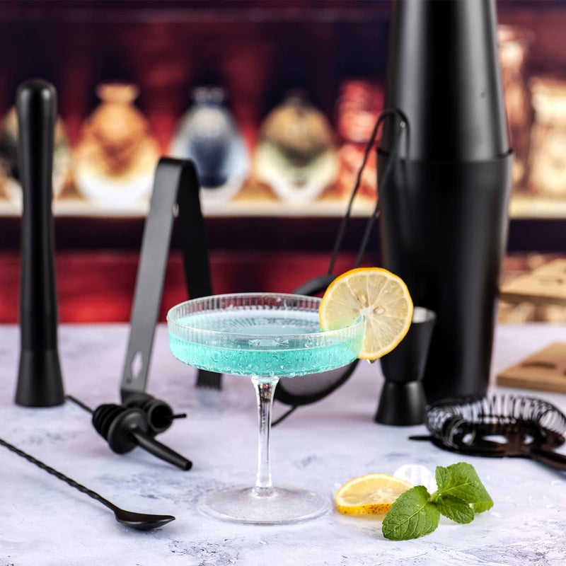 JNWINOG 11Pcs-Cocktail Shaker Set Stainless Steel Bartending Kit 25oz Boston Shaker Bar Set Cocktail Mix Drink Making Kit Professional Bar and Home Drink Bar Tools for Bartender(Matte Black) - Image 2