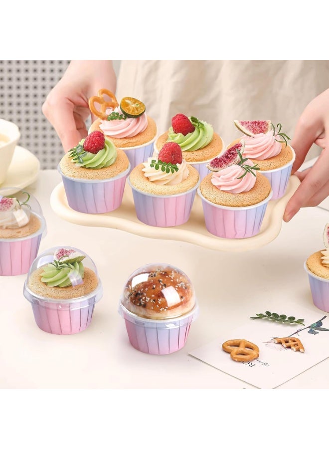 بطانات الكب كيك، 50 قطعة من بطانات الكب كيك الورقية بألوان متدرجة للخبز، بطانات المافن، أغلفة الكب كيك، للتجمعات العائلية، حفلات الزفاف، حفلات أعياد الميلاد - Image 5