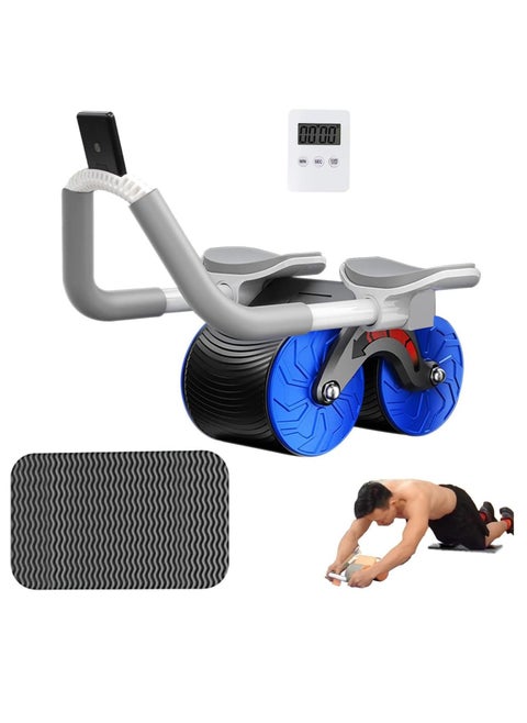 Exercise Wheels Ab Workout Equipment Abdominal Core Strength Training for Home Workouts with Elbow Support Timer Automatic Rebound Exercise Ab Wheel