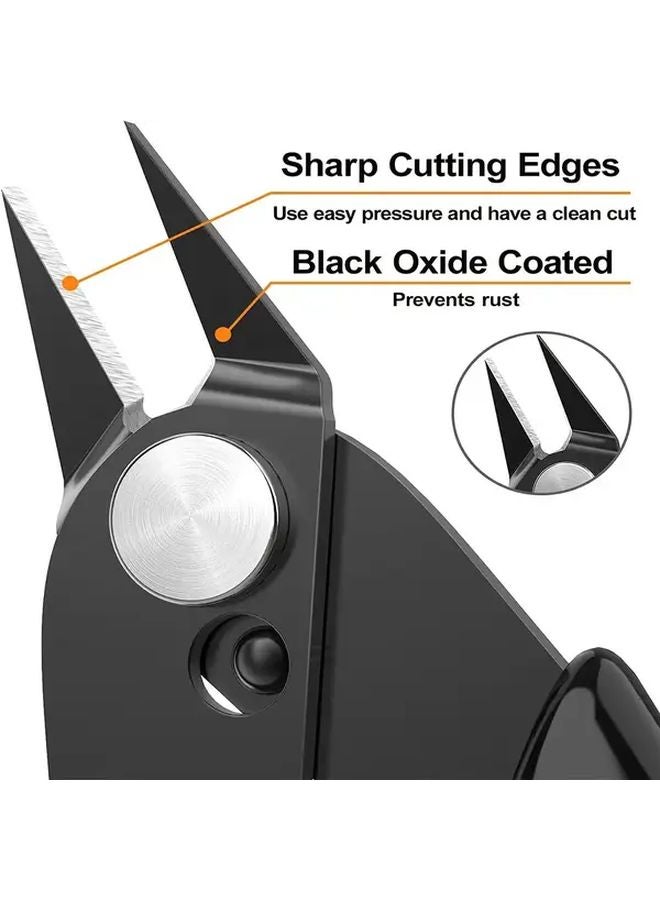 5 Inch Black Wire Cutter Scissors For Jewelry Making Electronics And DIY Projects - Image 3