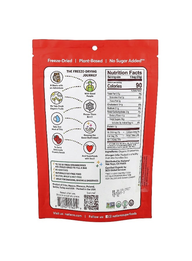 Natierra, Organic Freeze-Dried Strawberries, 0.8 oz (23 g) - Image 2