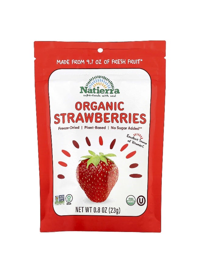 Natierra, Organic Freeze-Dried Strawberries, 0.8 oz (23 g) - Image 1
