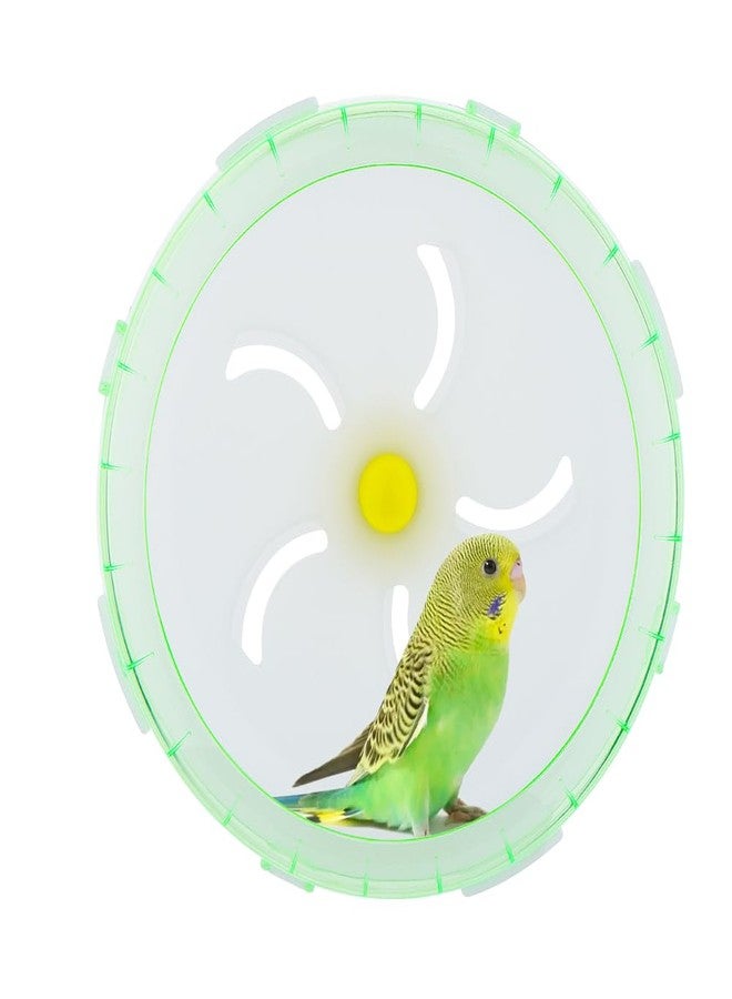 DQITJ Bird Silent Wheel Toy Parrot Exercise Wheel Parrot Intelligence Toy Quiet Spinner Running Wheel for Bird Parrot Small Animal (Green) - Image 1