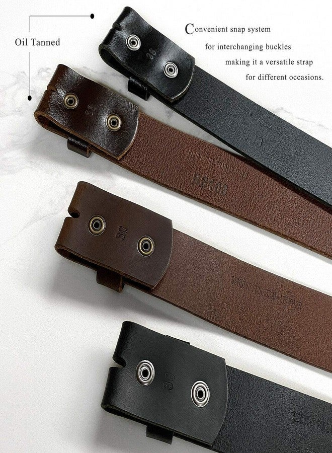 Belts.com One Piece Full Grain Buffalo Leather Replacement Belt Strap 1-1/2" wide (Black, 36) - Image 3