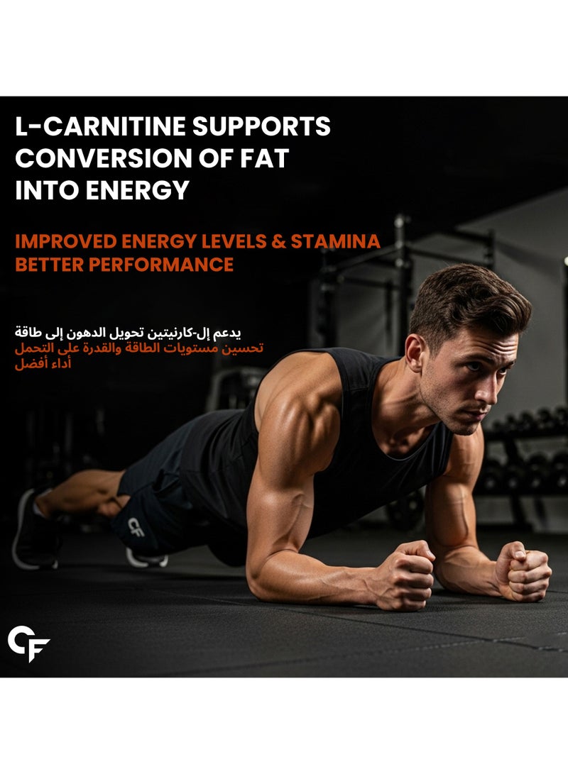 Carbamide Forte L-Carnitine L-Tartrate 1000mg Capsules for Men & Women | Pre Workout Supplement - 120 Veg Capsules - Image 4