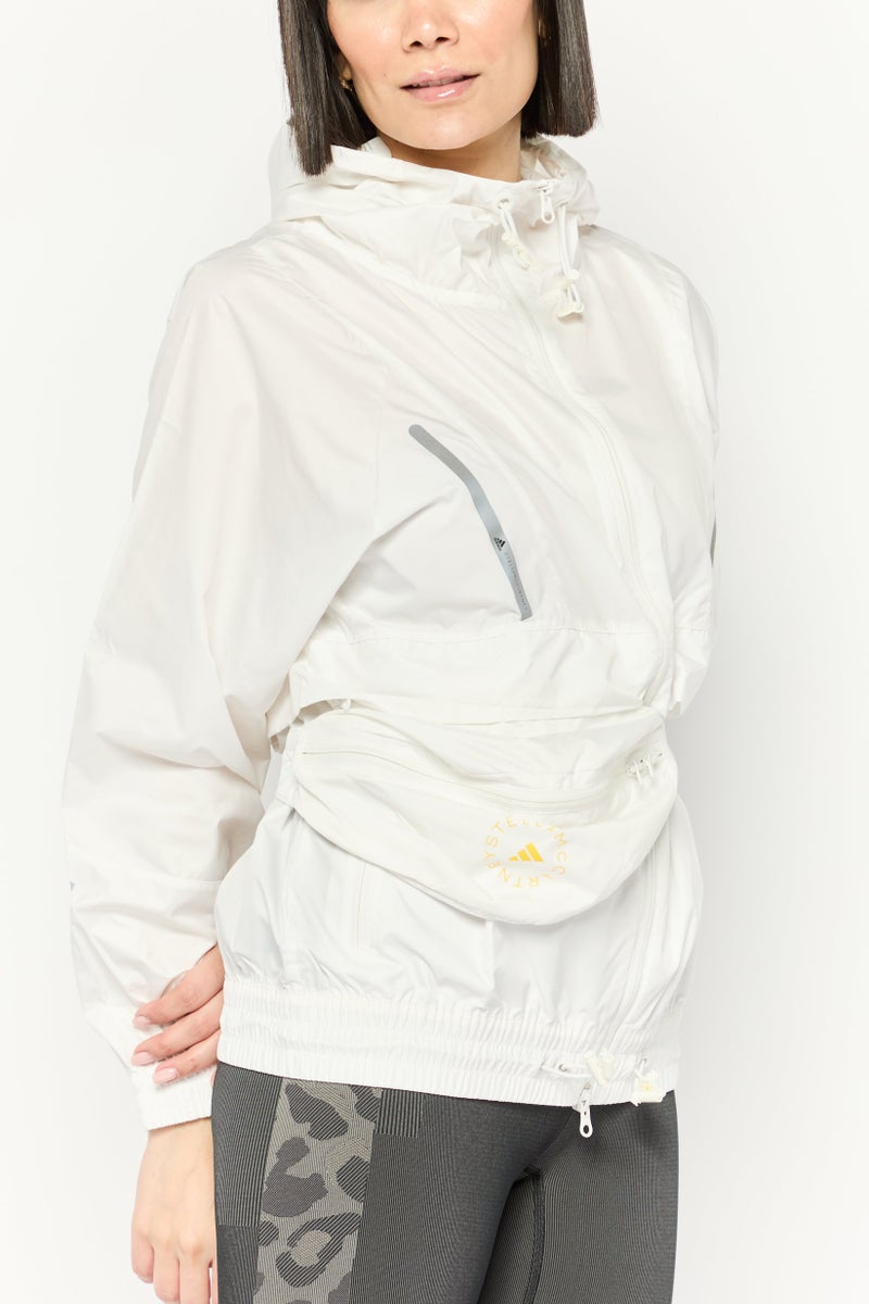 Adidas Adidas by Stella McCartney Women Sportwear Fit Long Sleeve Packable Outdoor Windbreaker Jacket, White - Image 3